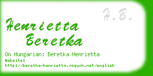 henrietta beretka business card